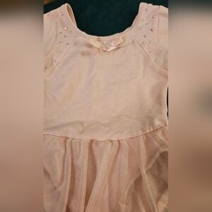 Danskin Girls Pink Long Sleeve Top with Bow and Studs